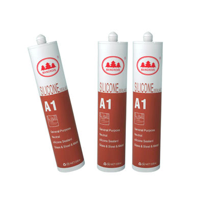 Mastic silicone acide de 590 ml pour projets de construction, ininflammable et affaissement ≤1mm