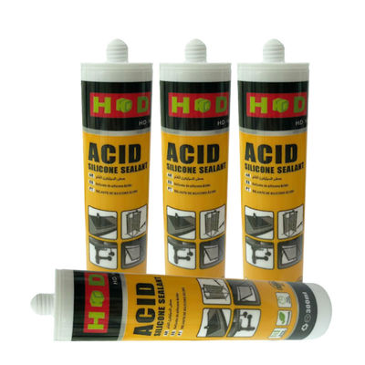 Mastic silicone acétique transparent extérieur pour fenêtres et portes, 300ml